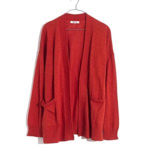 Madewell Bradley Open Front Grandma Cardigan Sweater Thai Chili XXS NWT